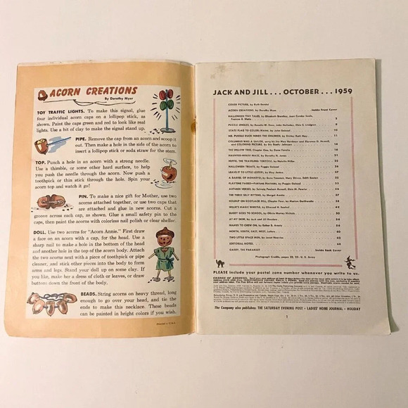 Vintage 1959 Jack and  Jill Halloween Magazine October Edition Ruth Bendel - Picture 5 of 16